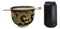 Black And Yellow Dragon King Ceramic Donburi Ramen Bowl With Chopsticks Set