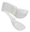 Contemporary White Melamine Asian Soup Spoons With Ladle Hook & Notch Set Of 6