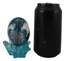 Blue Dragon In Acrylic Glass Egg With Aqua Crystals And LED Lava Rock Bases