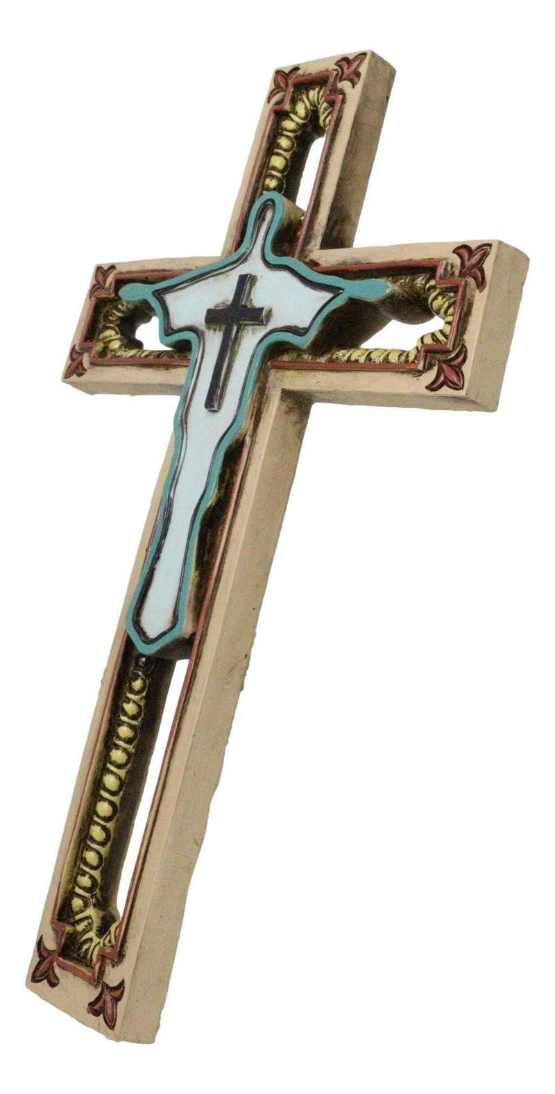 Rustic Western Abstract Jesus Christ The Redeemer Fleur De Lis Wall Cross Decor