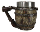 Rustic Western Cowboy Saloon Whiskey Barrel Coffee Mug With Shotgun Handle