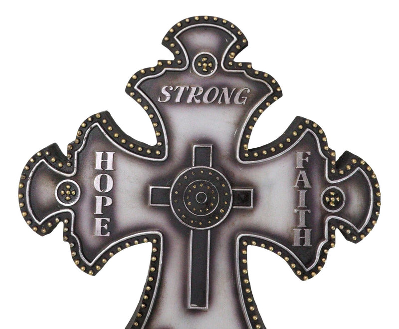 Inspirational Hope Faith A Friend Loves at All Times Fleur De Lis Wall Cross