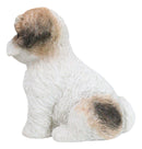 Adorable Lifelike Shih Tzu Puppy Dog Sitting Figurine with Glass Eyes Home Decor