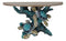 Marine Blue Sea Turtles Swimming by Ocean Corals Floating Wall Bracket Shelf