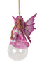 Pink Peony Bubble Rider Fairy Hanging Ornament Amy Brown Holiday Collection