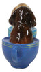 Ceramic Chocolate And Fawn Teacup Labrador Puppy Dogs Salt Pepper Shakers Set