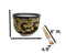 Black And Yellow Dragon King Ceramic Donburi Ramen Bowl With Chopsticks Set