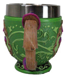 Wicca Whimsical Magic Mushrooms Fungus Forest Green Tea Cup Mug With Handle