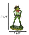 Wild Western Standoff Cowboy Frog With Hat Cigar And 2 Guns On Lilypad Figurine