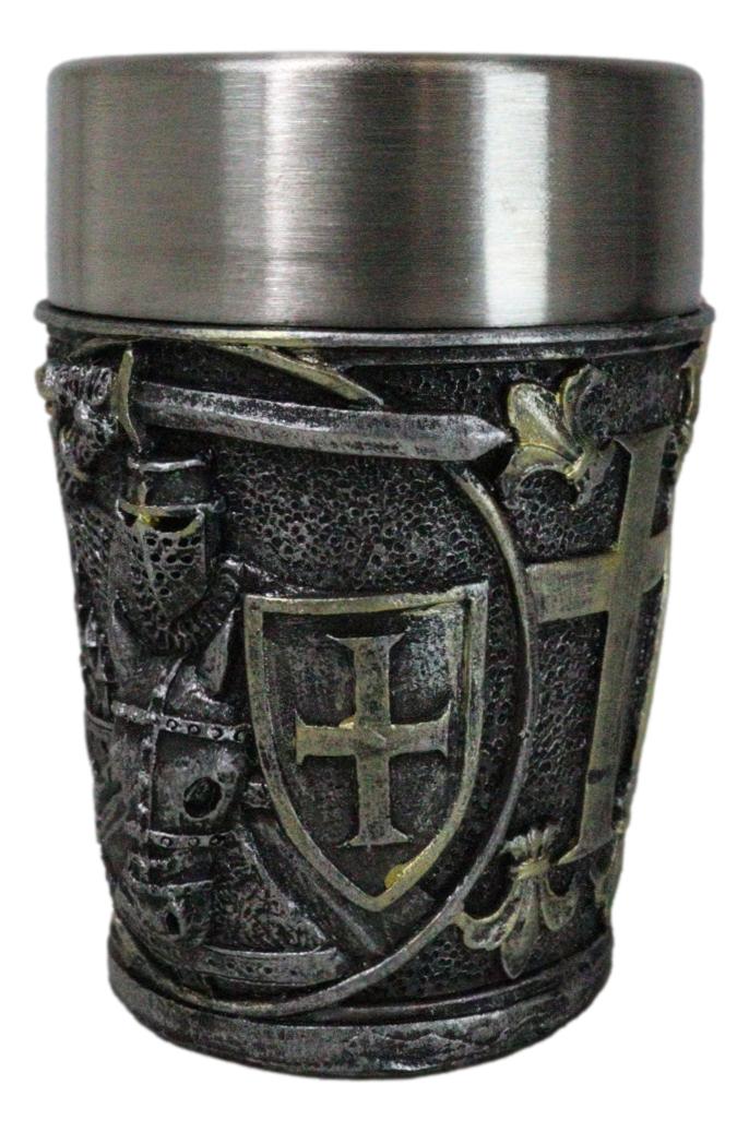 Pack of 4 Medieval Templar Crusader Knight Of The Cross Shooter Shot Glasses