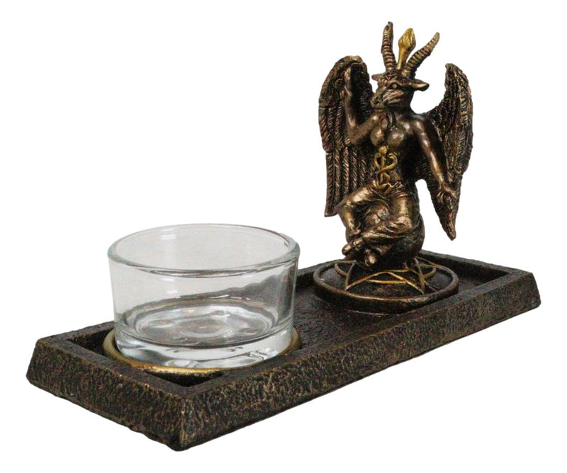 Sabbatic Goat of Mendes Lilith Baphomet Pentagram Votive Candle Holder Figurine