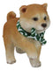 Lifelike Adorable Playful Japanese Shiba Inu Puppy Dog with Scarf Mini Figurine