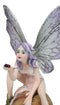 Fantasy Purple Elf Pixie Fairy Ladybug Sitting On Giant Snail Mollusk Figurine