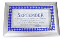 September Sapphire Patience And Love Birthstones Silver Tone Musical Trinket Box