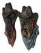 Set of 2 Western Cowboy Bulldog Dog and Bull Cow Hats and Scarves Wall Plaques