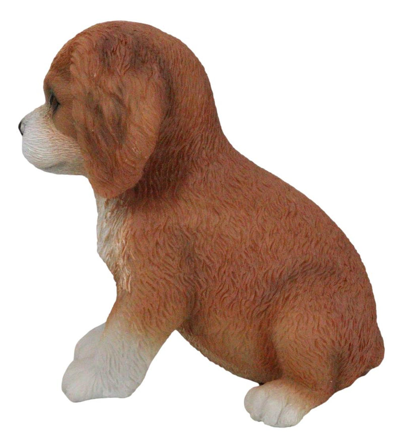 Adorable Tricolor Cavalier King Charles Spaniel Puppy Dog Breed Figurine 6"L