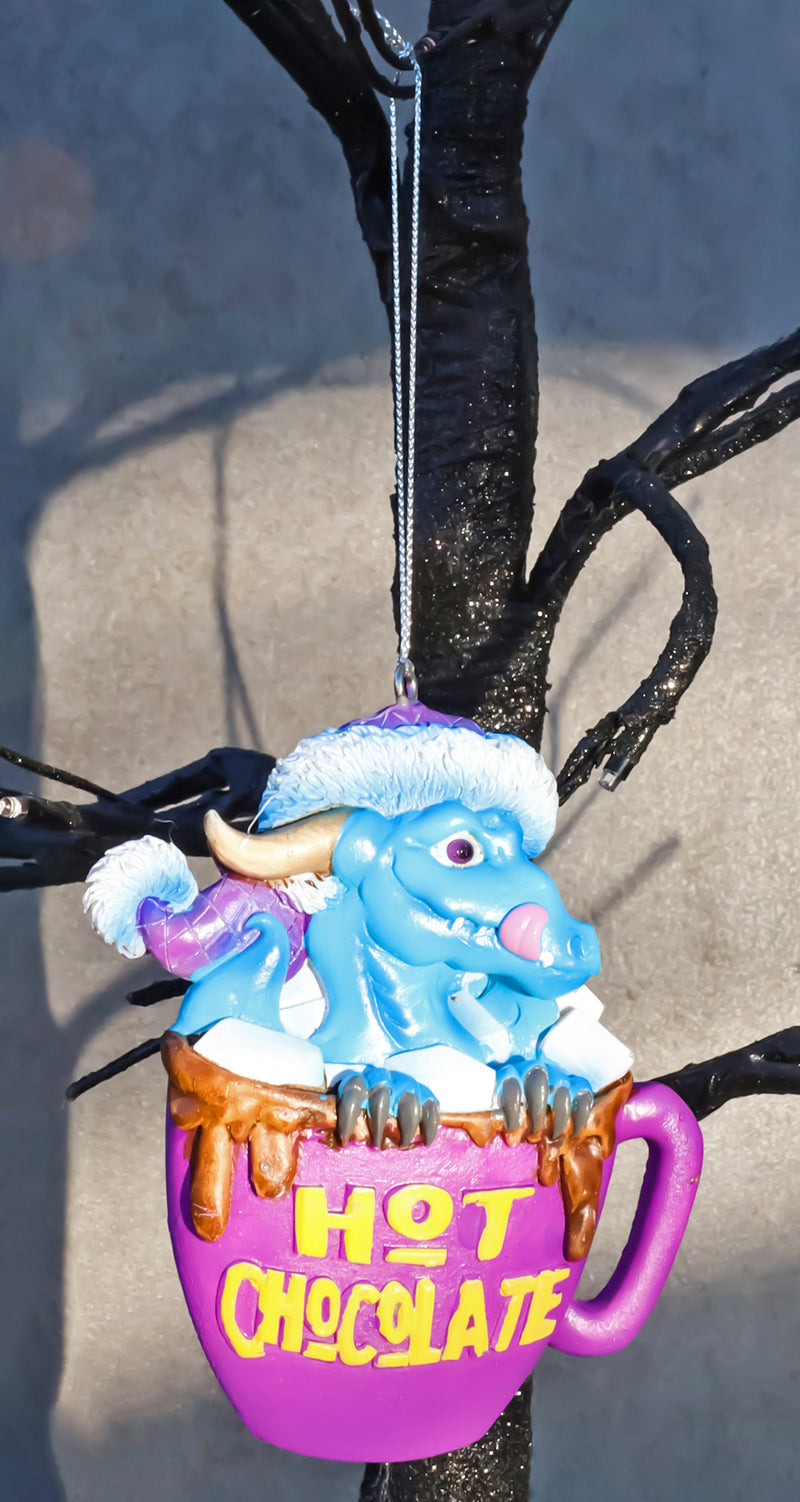 Ruth Thompson Blue Dragon in Hot Chocolate Cup Christmas Tree Hanging Ornament