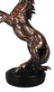 Large 21"H Western Black Beauty Prancing Horse Bronzed Resin Figurine With Base