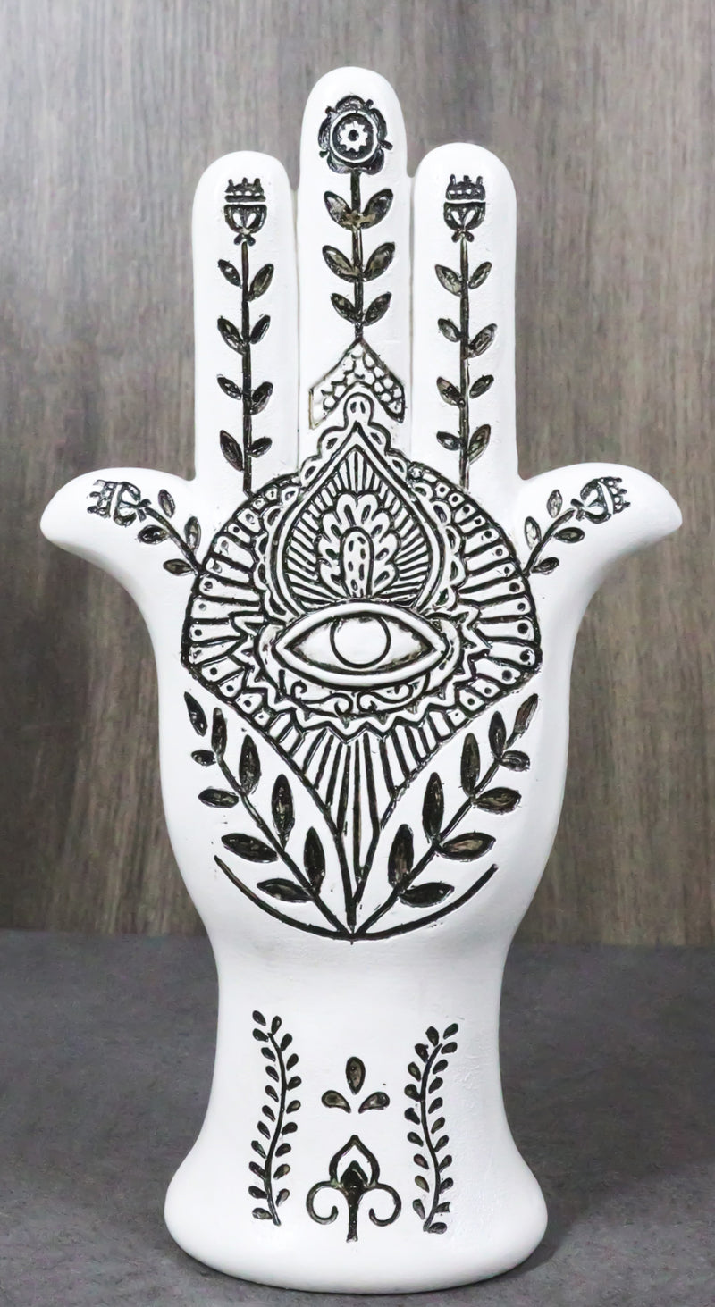 Hamsa Palm Hand Of God Eye Of Providence With Floral Motifs Decorative Figurine