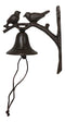 Cast Iron Rustic Western Country Cottage Lovebirds Bird Wall Dinner Yard Bell