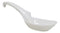 Contemporary White Melamine Asian Soup Spoons With Ladle Hook & Notch Set Of 6