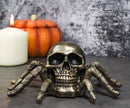 Faux Bronze Creepy Crawler Tarantula Arachnid Skulltula Spider Skull Figurine