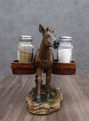 Western Country Mule Donkey Ass Carrying Saddlebags Salt Pepper Shakers Holder