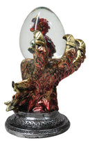 Red Gold Volcanic Dragon Claw Hand Holding Hatchling Baby Dragon Water Globe