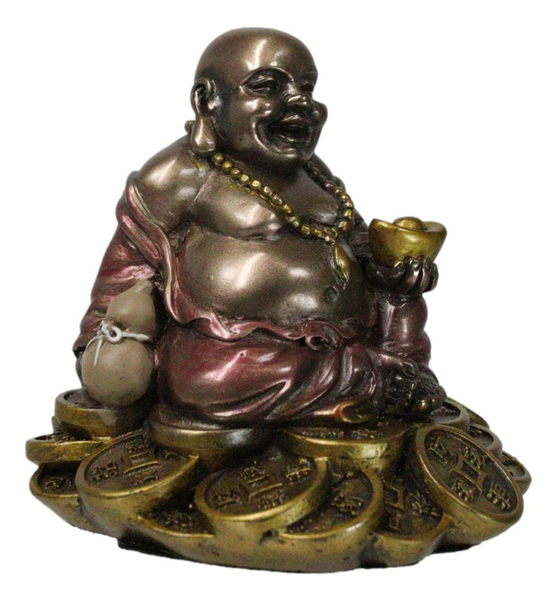 Bodhisattva Maitreya Buddha Ajita Holding Golden Nugget Mini 3" Tall Figurine