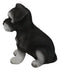 Adorable Black and Silver Miniature Schnauzer Puppy Dog Home Decor Figurine