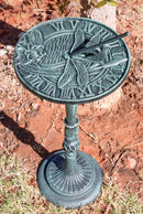 Cast Iron Rustic Verdigris Whimsical Dragonfly Garden Sundial Roman Numerals