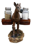 Western Country Mule Donkey Ass Carrying Saddlebags Salt Pepper Shakers Holder