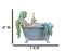 Amy Brown Aquamarine Pretty Mermaid Relaxing And Bubble Bathing in Tub Figurine