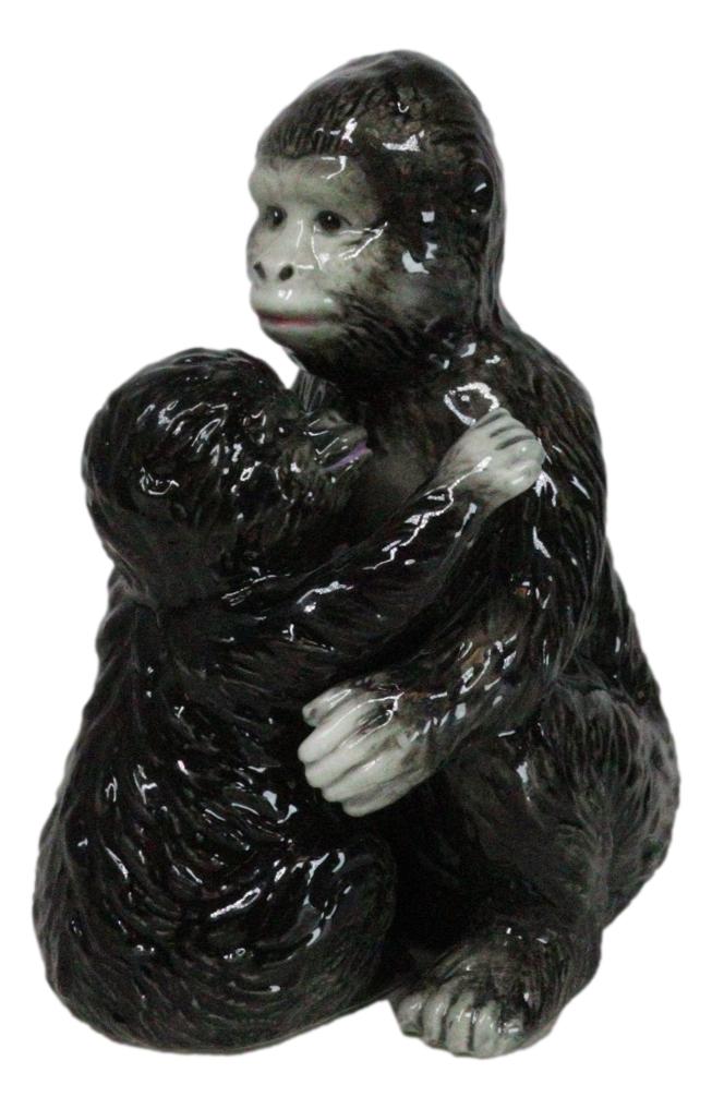 Jungle Rainforest Wildlife Gorilla Ape And Baby Ceramic Salt And Pepper Shakers