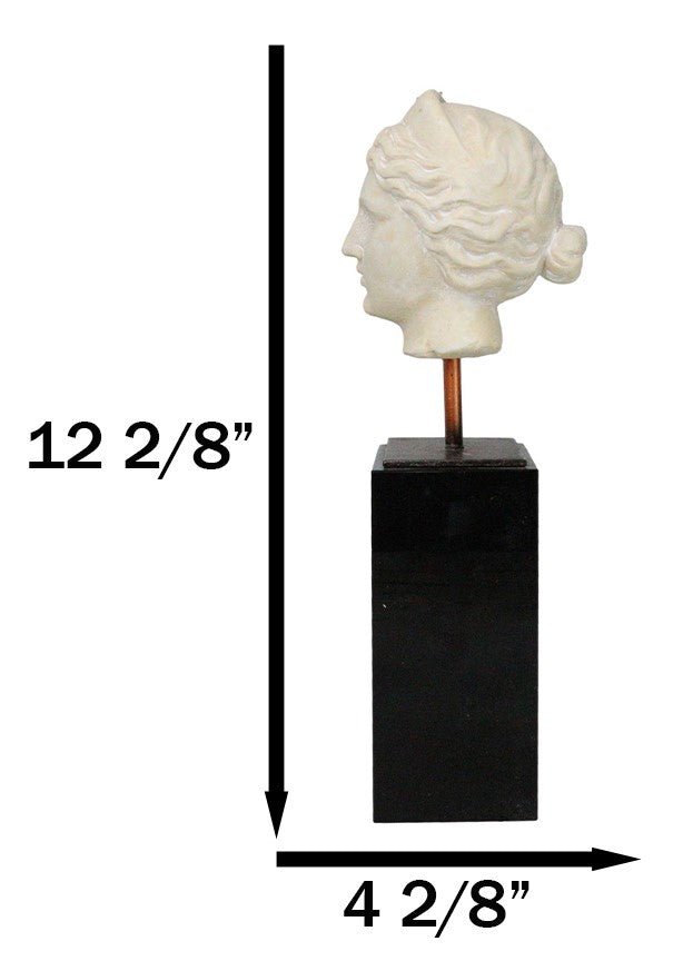 Classical Greek Roman Goddess Aphrodite Head Bust Replica On Black Crystal Base