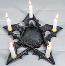 Wicca Gothic Nosferatu Pentagram Star Bats Taper Chime Candles Holder Figurine