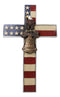 Patriotic American Flag Star Spangled Banner With Liberty Bell Eagle Wall Cross