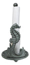 Cast Iron Marine Seahorse With Scroll Pattern Base Kitchen Paper Towel Holder