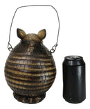 Rustic Western Wildlife Armored Armadillo Wire Hanging Birdhouse Bird Feeder