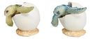 Pack Of 2 Marine Blue And Green Sea Turtle Hatchlings In Egg Shells Figurines