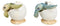 Pack Of 2 Marine Blue And Green Sea Turtle Hatchlings In Egg Shells Figurines