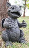 Whimsical Good Job Thumbs Up Dragon Garden Statue Faux Stone Resin Finish 10"H