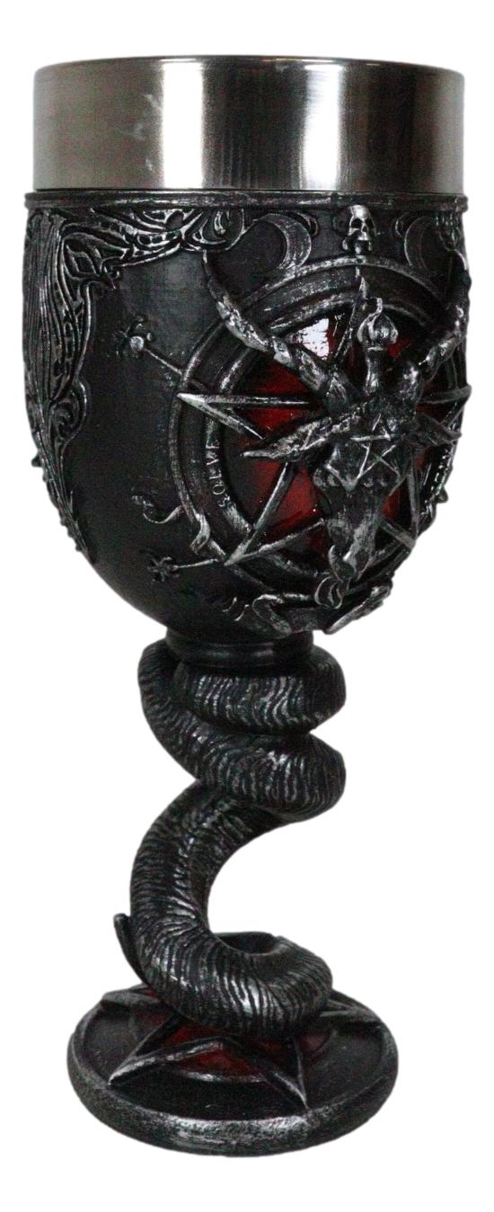 Sabbatic Goat Baphomet Sigil Red Blood Sacrifice Pentagram Serpent Wine Goblet