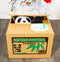 Whimsical Animated Hiding Panda Bear Coin Grabber Money Bank Box Sculpture