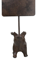 Cast Iron Rustic Western Farmhouse Flying Pig Chalkboard Pole Sign Figurine