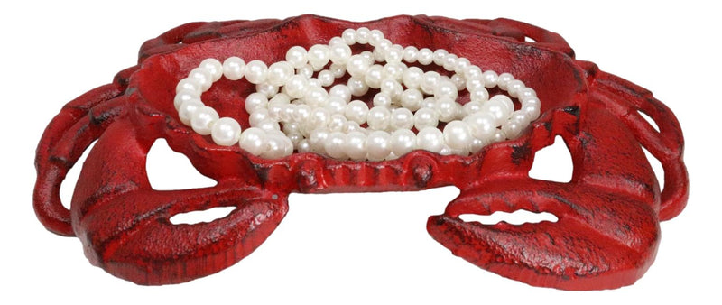 Cast Iron Marine Sea Red King Crab Trinket Coins Jewelry Tray Dish Decor