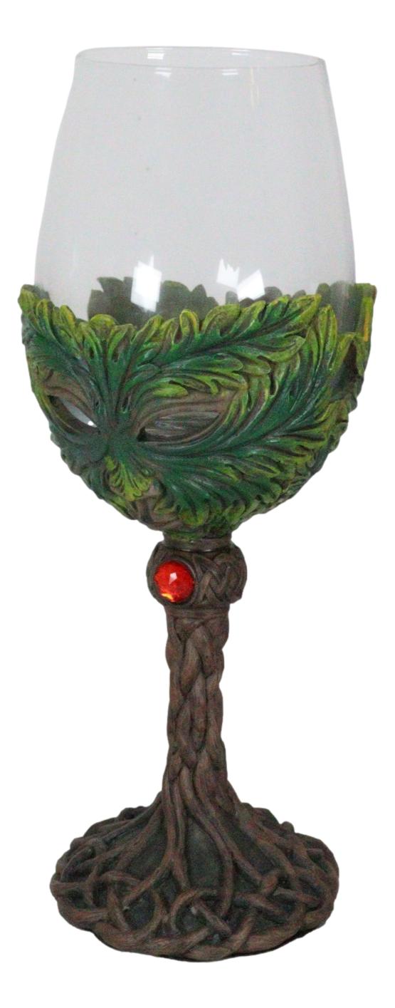 Large Mysterious Forest Tree Spirit Greenman Deity Wine Glass Goblet Chalice Cup