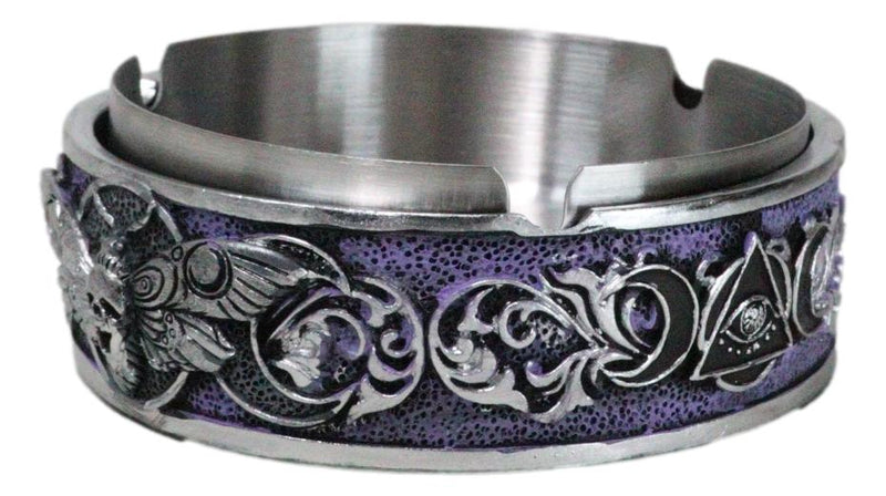 Occultic Wicca Witchcraft Dark Triple Moon Death Moth Skull Cigarette Ashtray