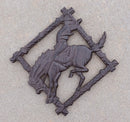 Cast Iron Western Rustic Rodeo Cowboy On Bucking Horse Decorative Table Trivet