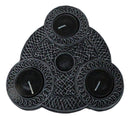 Wicca Triple Goddess Celtic Knotwork Triquetra Triple Votives Taper Candleholder